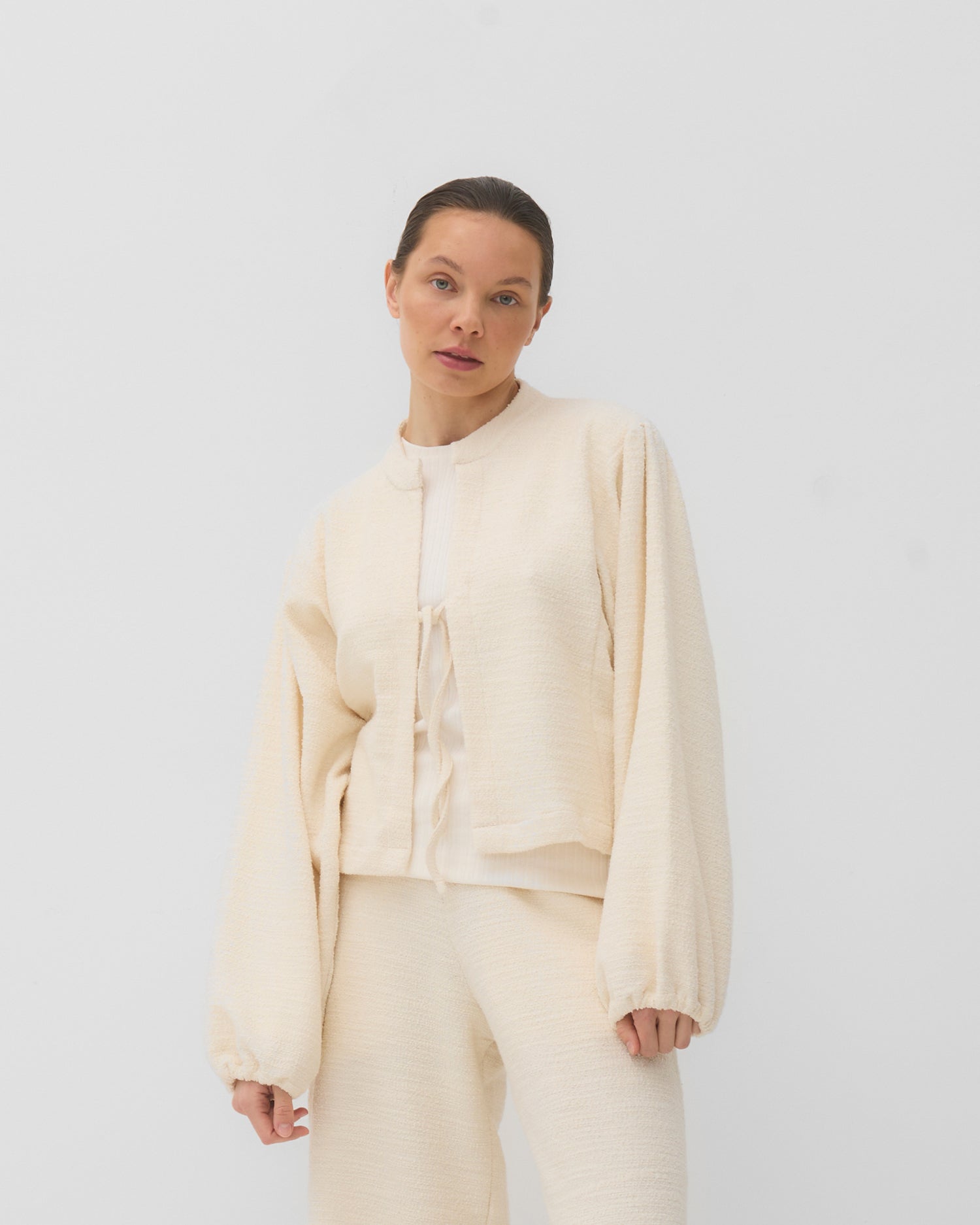 Koszula bolero Chloe boucle ecru