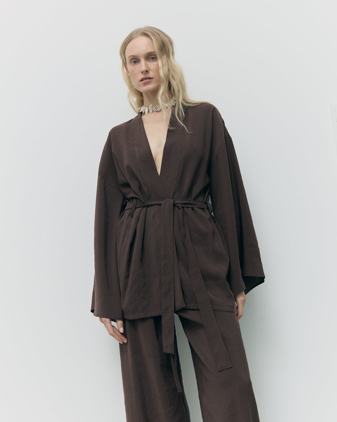 Kimono Pekin choclate modal