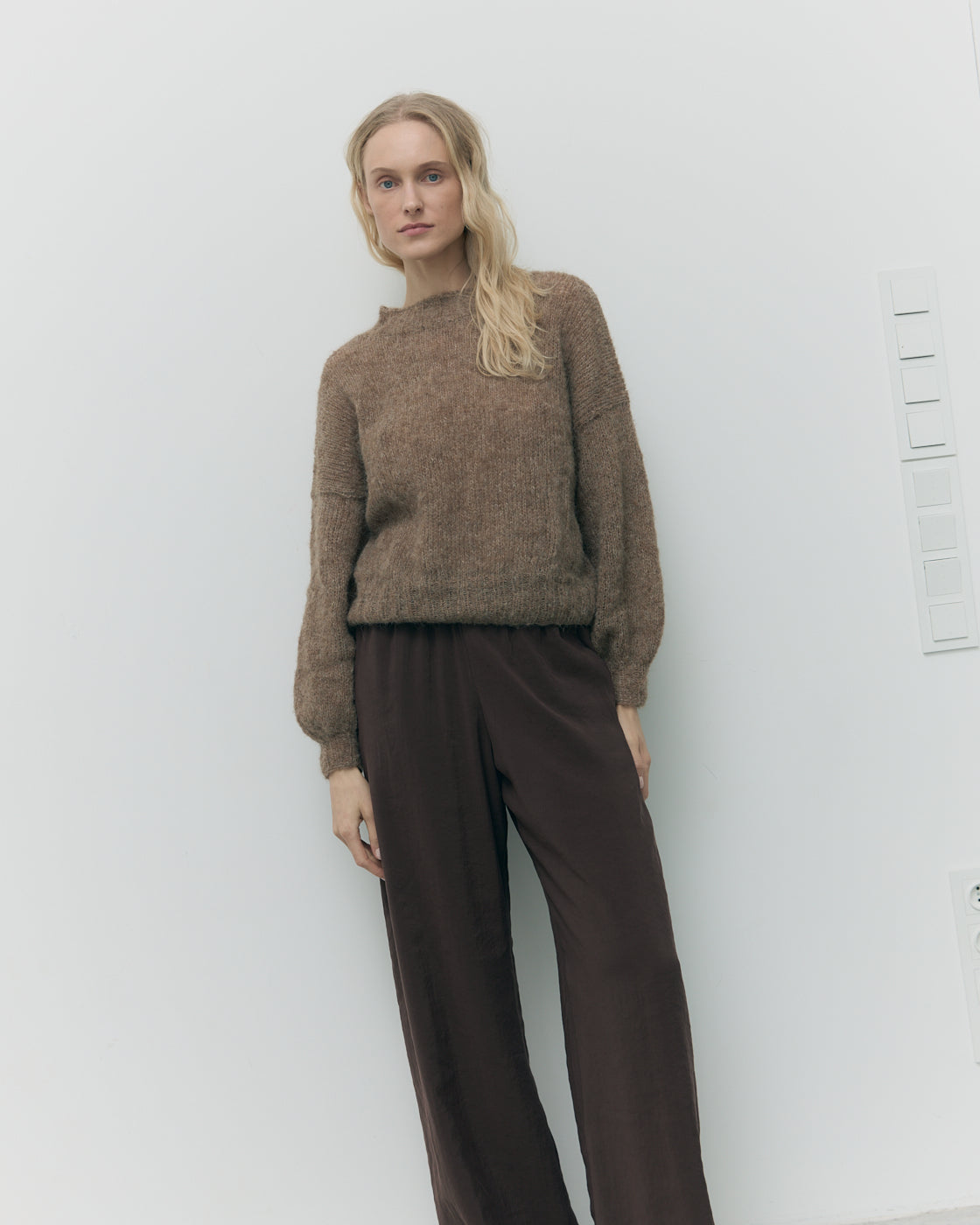 Spodnie palazzo choclate modal