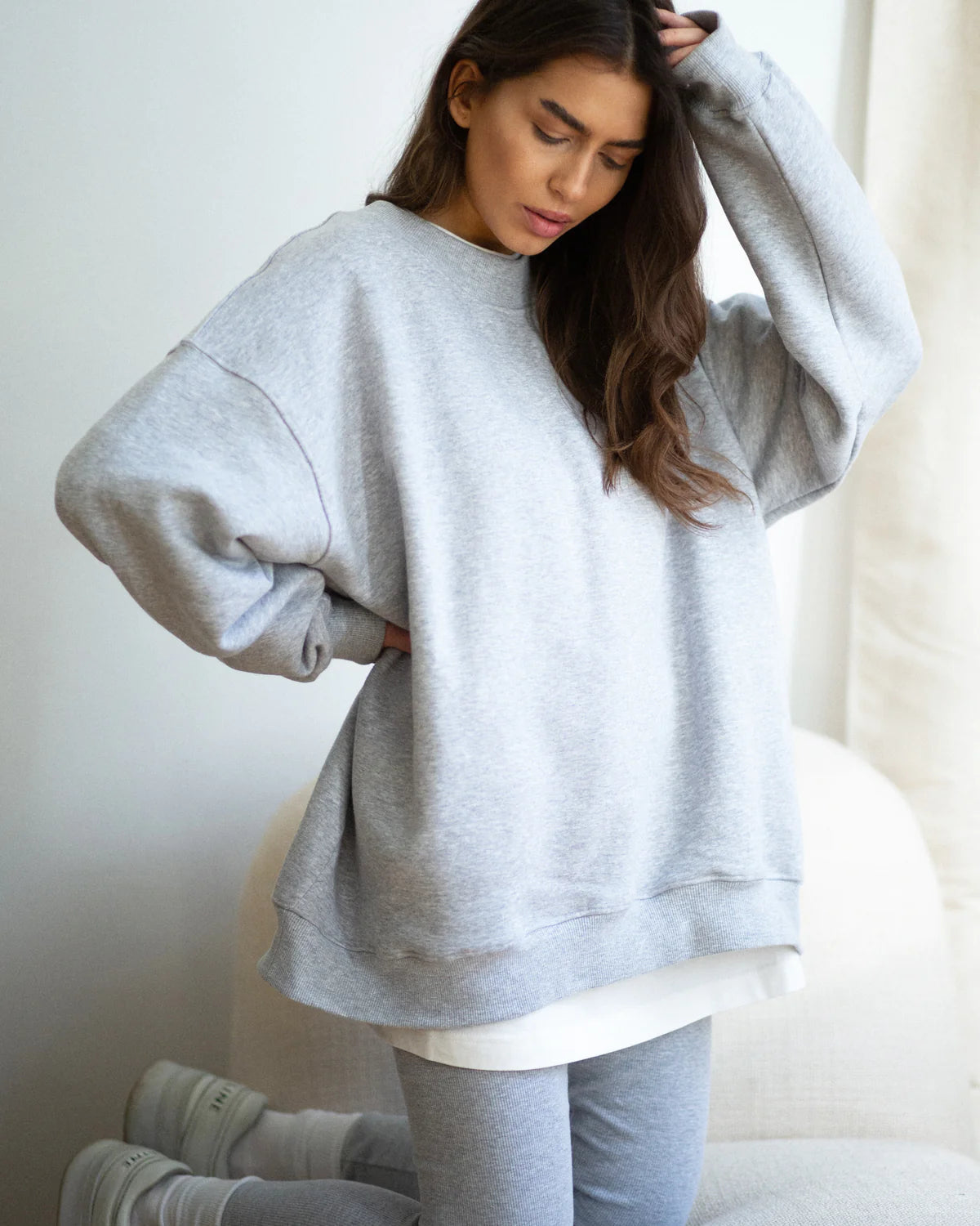 Szara bluza bawełniana Cheer long