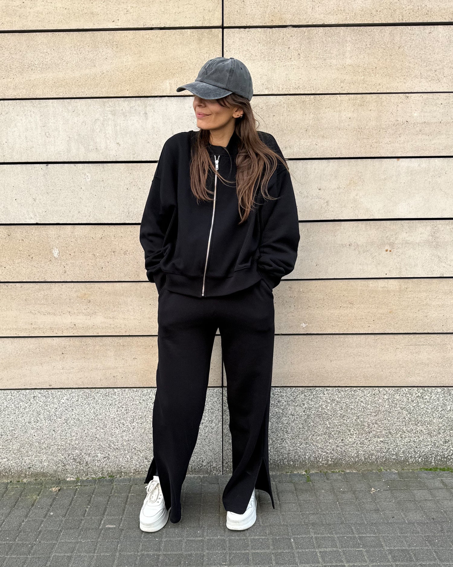 Bluza Bomber black na zamek