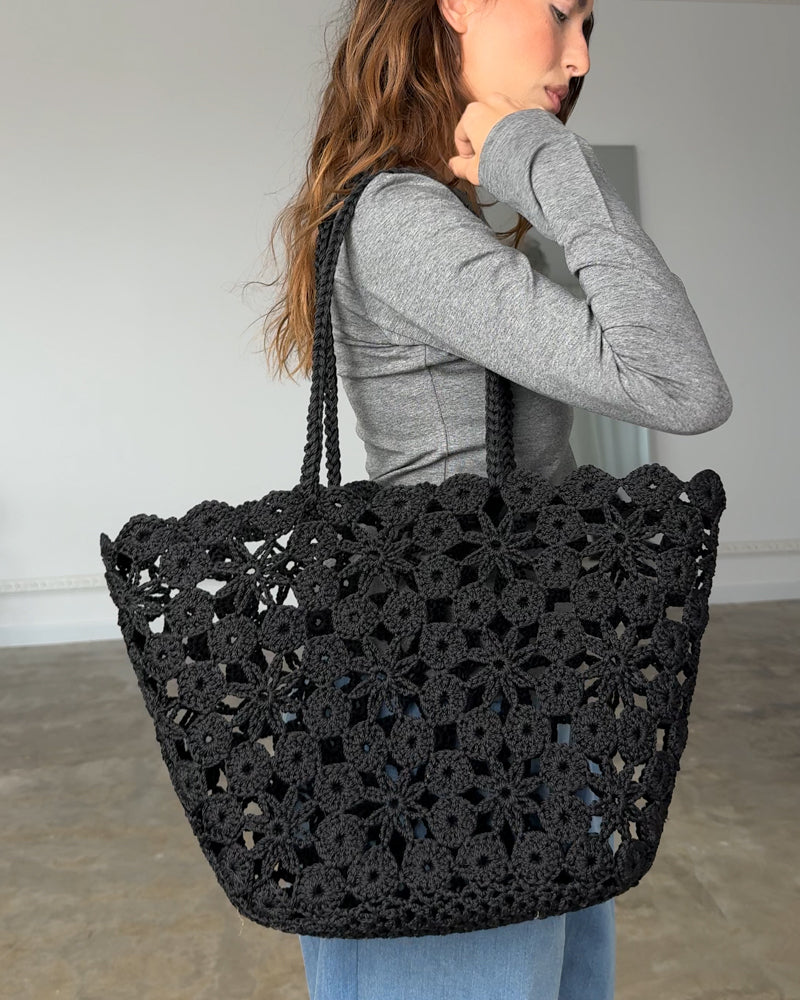 Kosz crochet black
