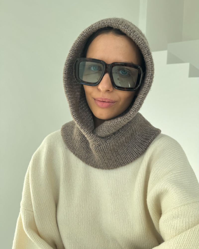 Wełniana Balaclava brown premium