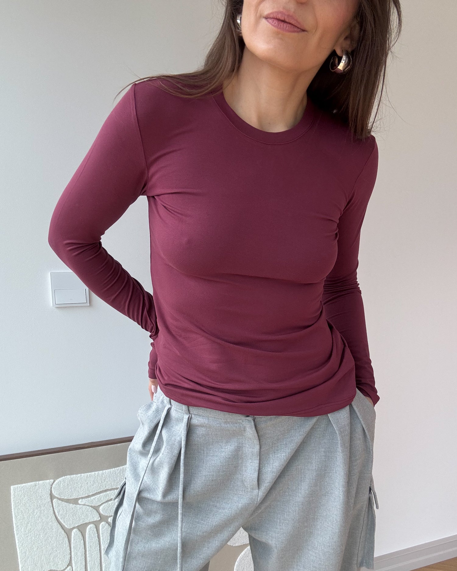 Longsleeve Stockholm beetroot cn