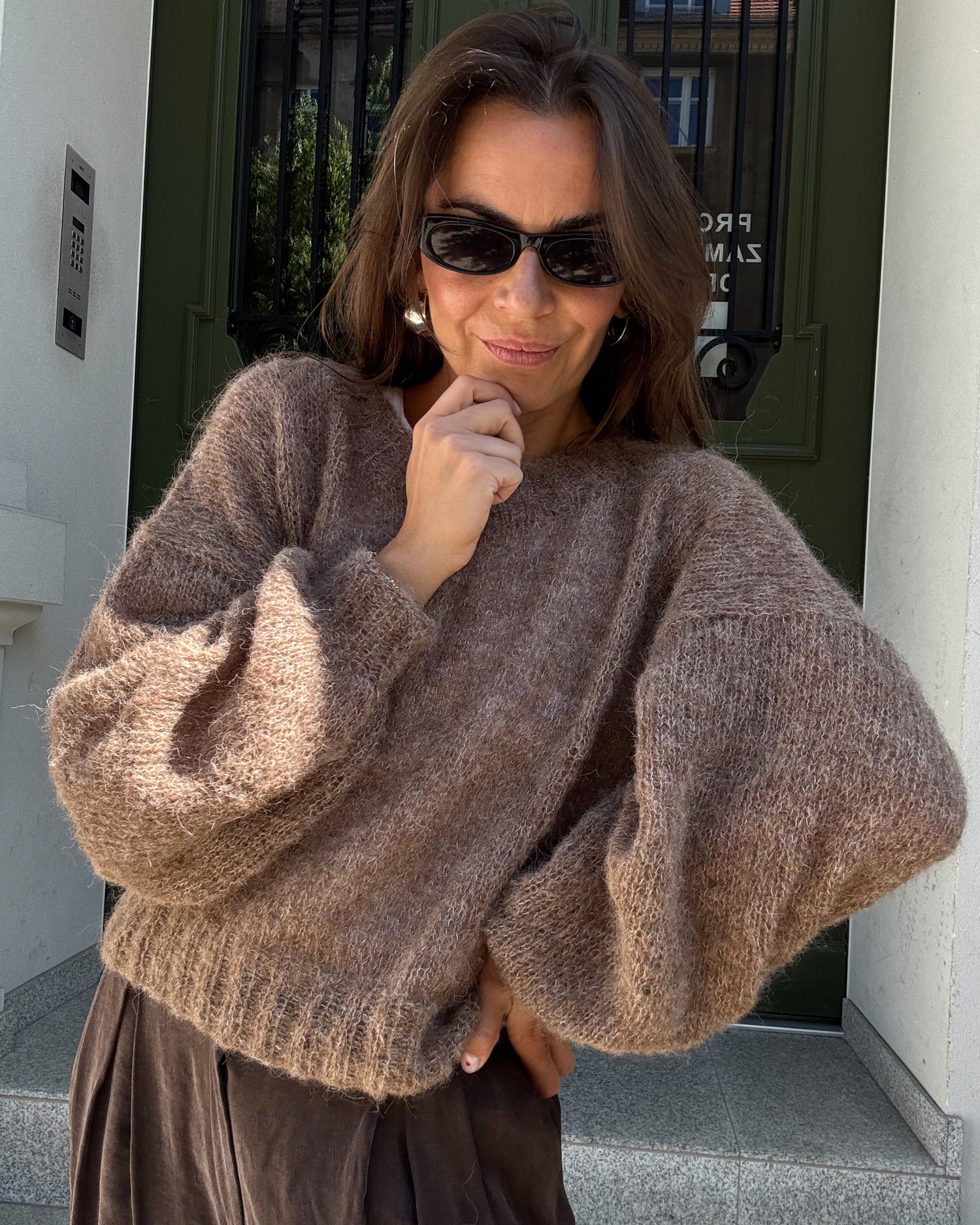 Jedwabny sweter Crafted Huzelnut malenage