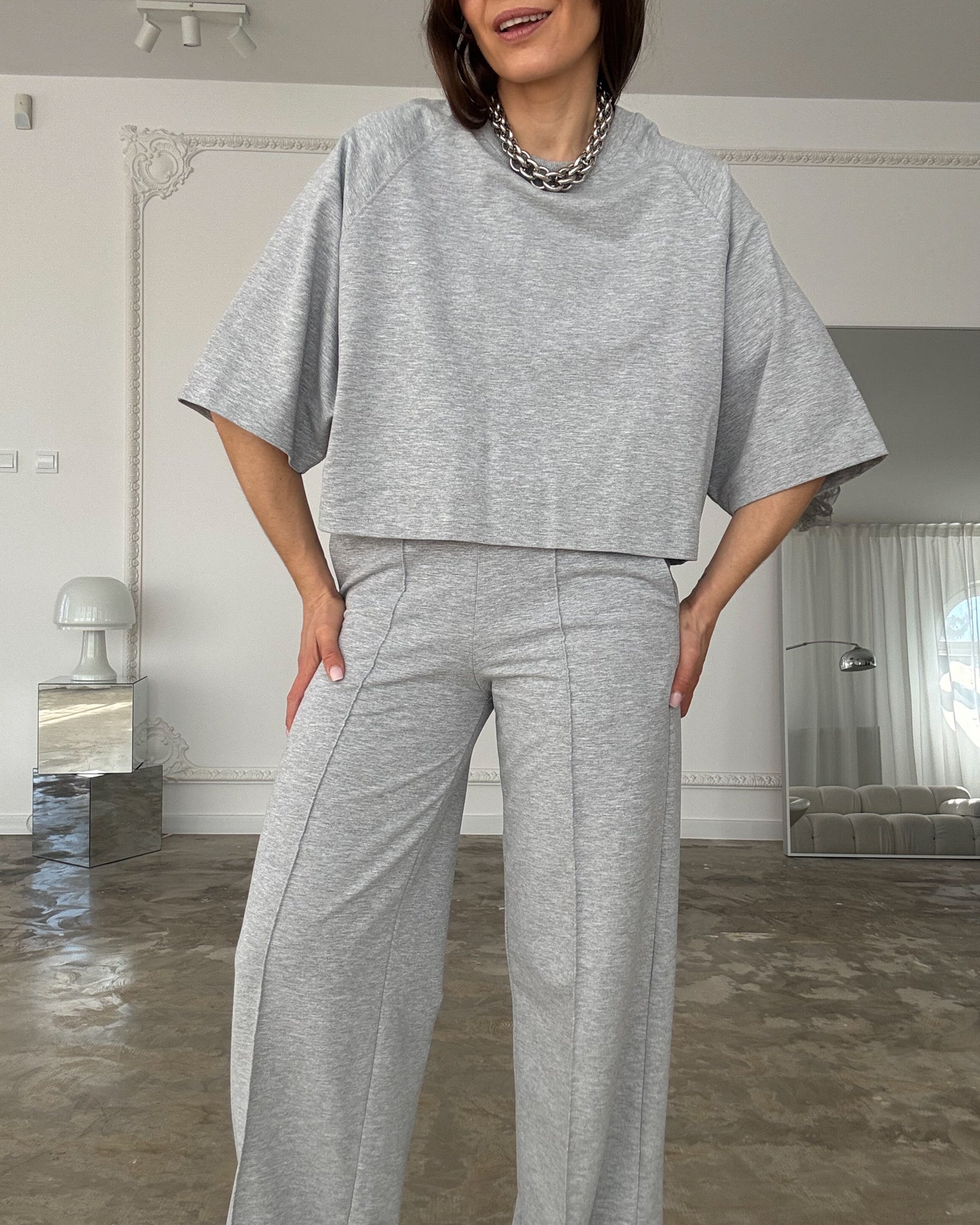 T-shirt short Chillout light grey crew neck