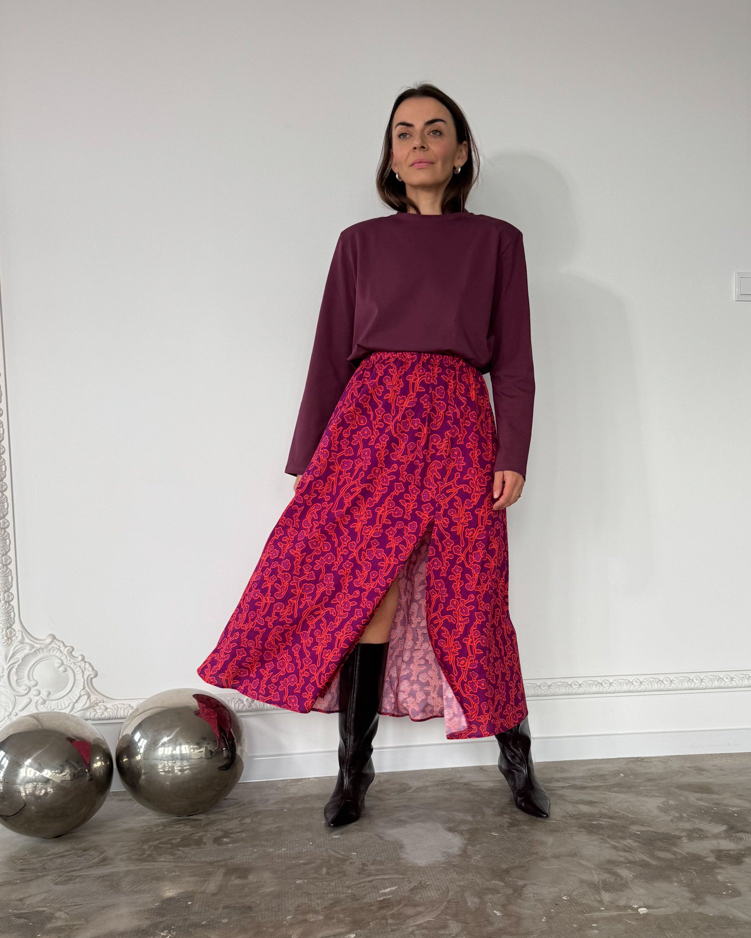 Longsleeve Art mauve wine