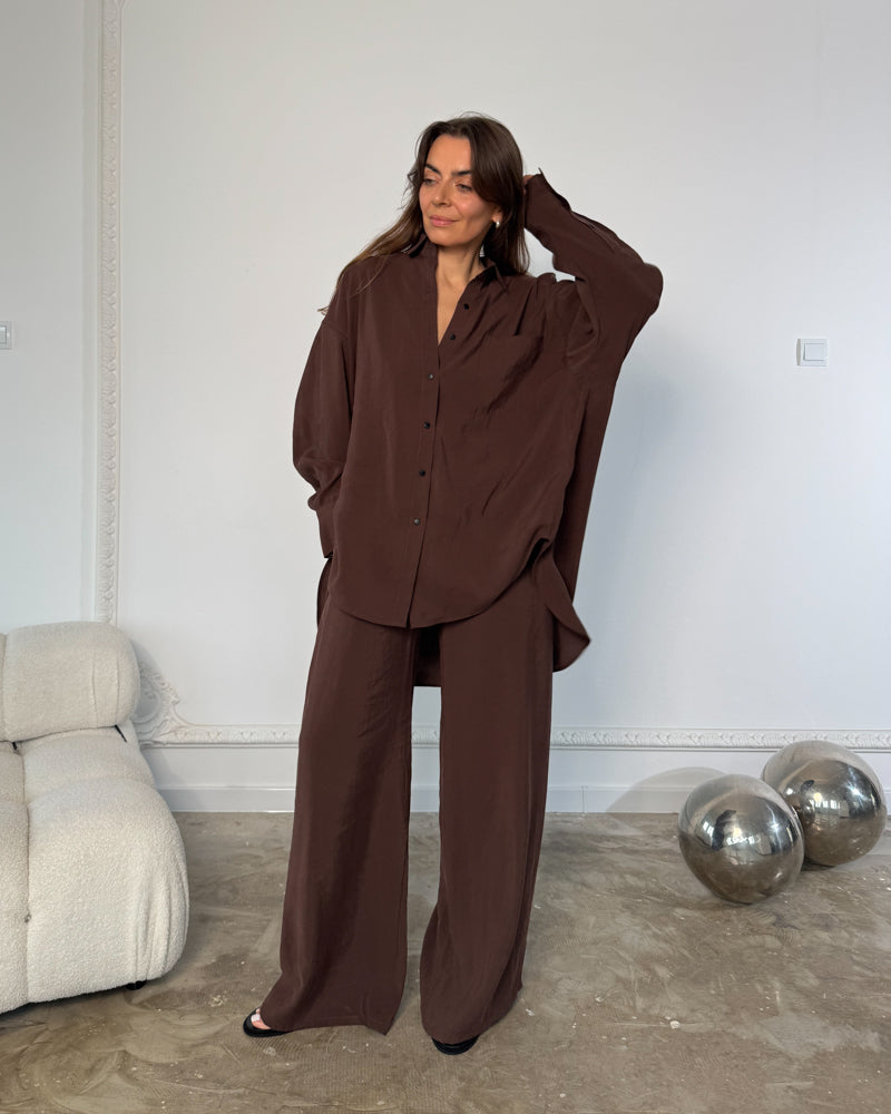 Koszula Calm choclate oversize modal