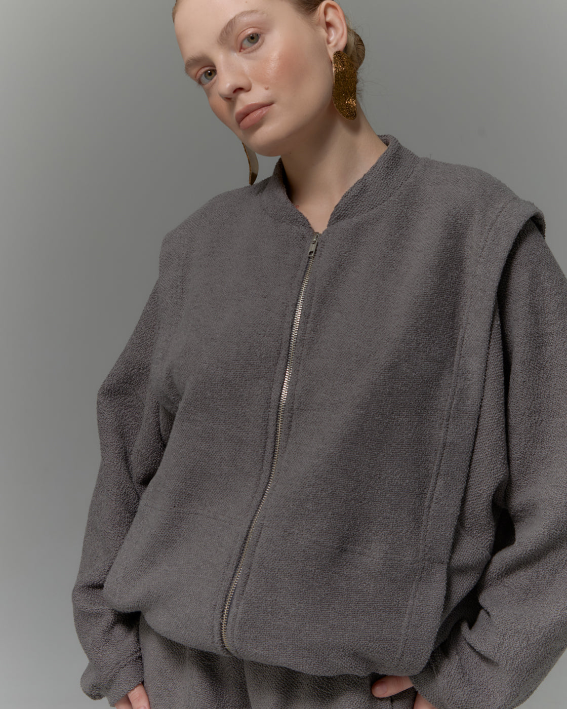 Kurtka Shelter steel grey boucle