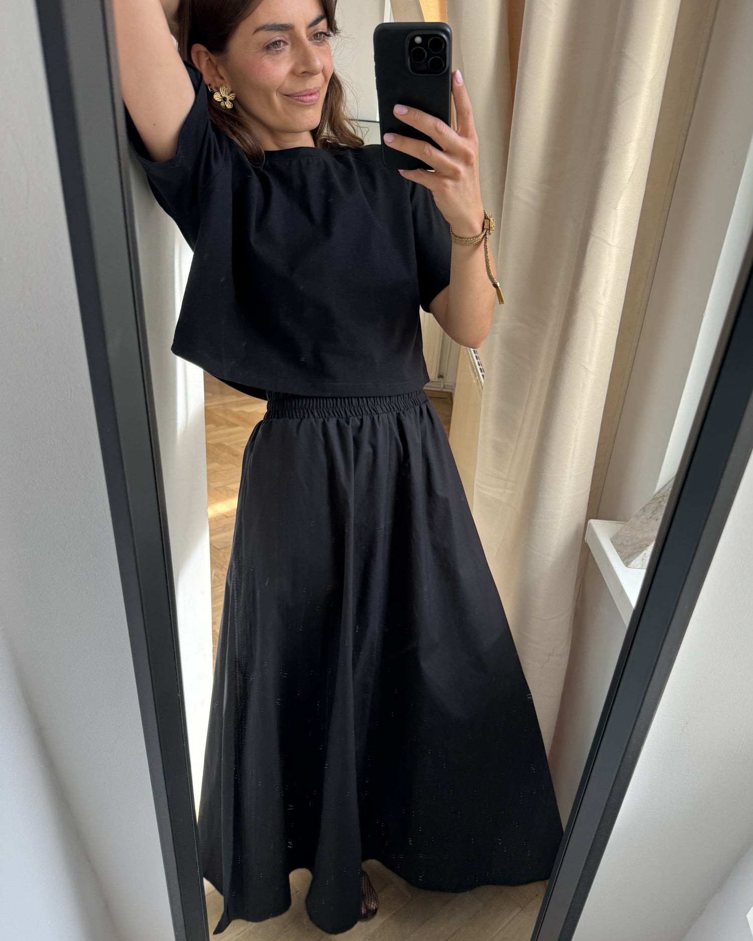 Bawełniana spódnica Pulia czarna