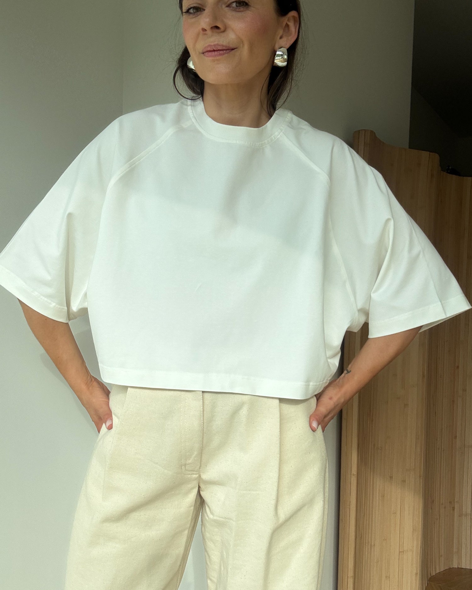 T-shirt short Chillout ecru crew neck