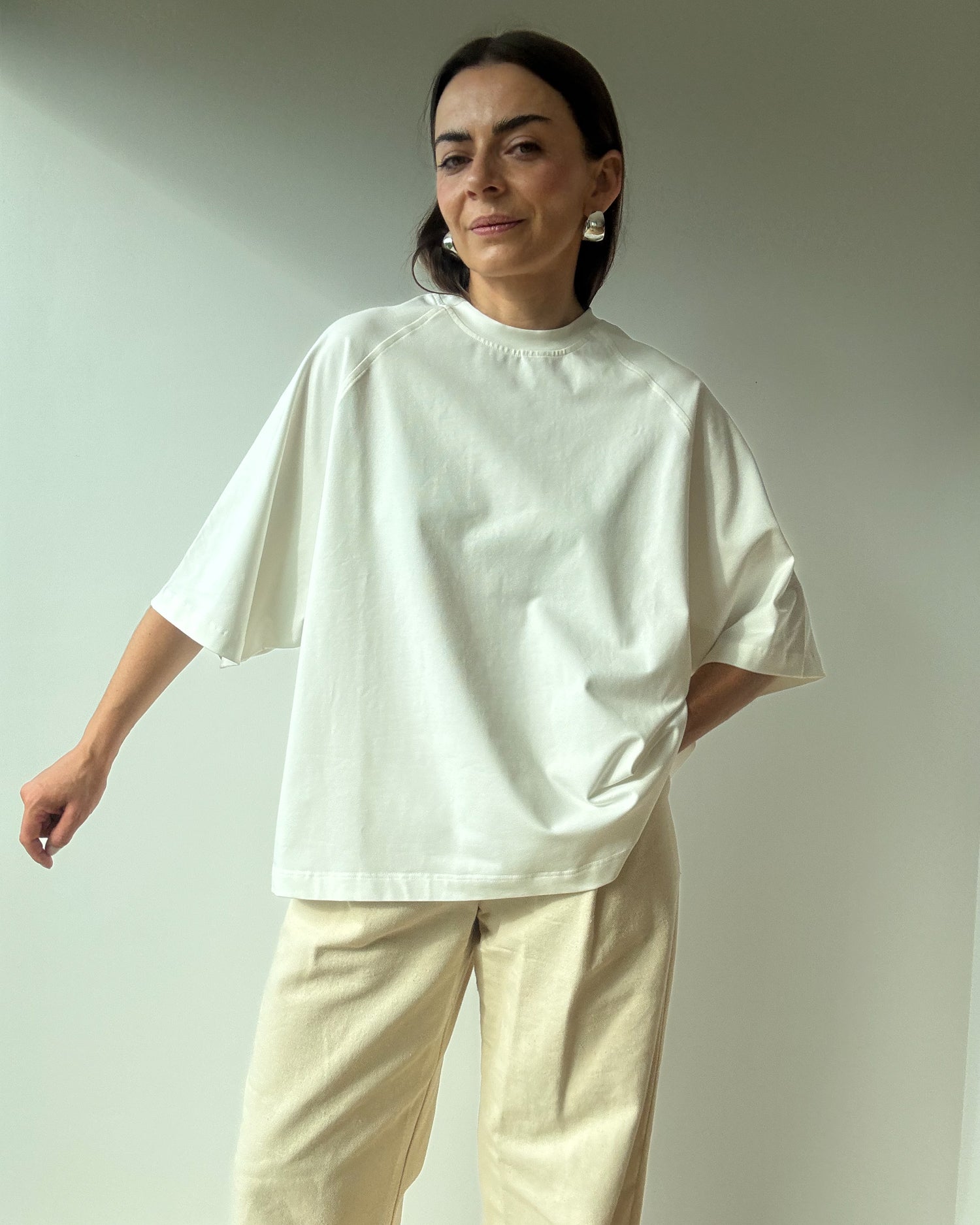 T-shirt Chillout ecru crew neck