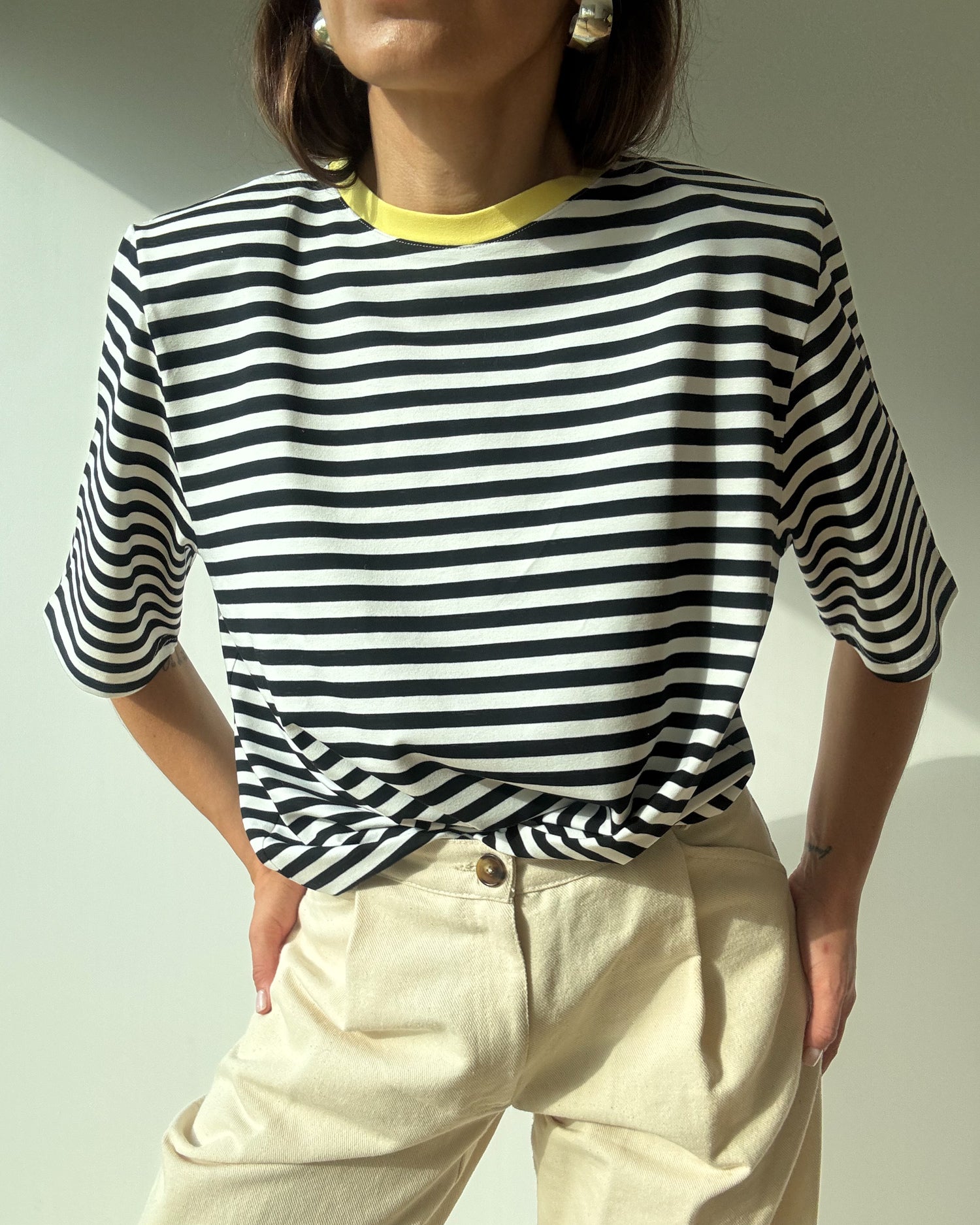 Tshirt Art paski poduchy yellow