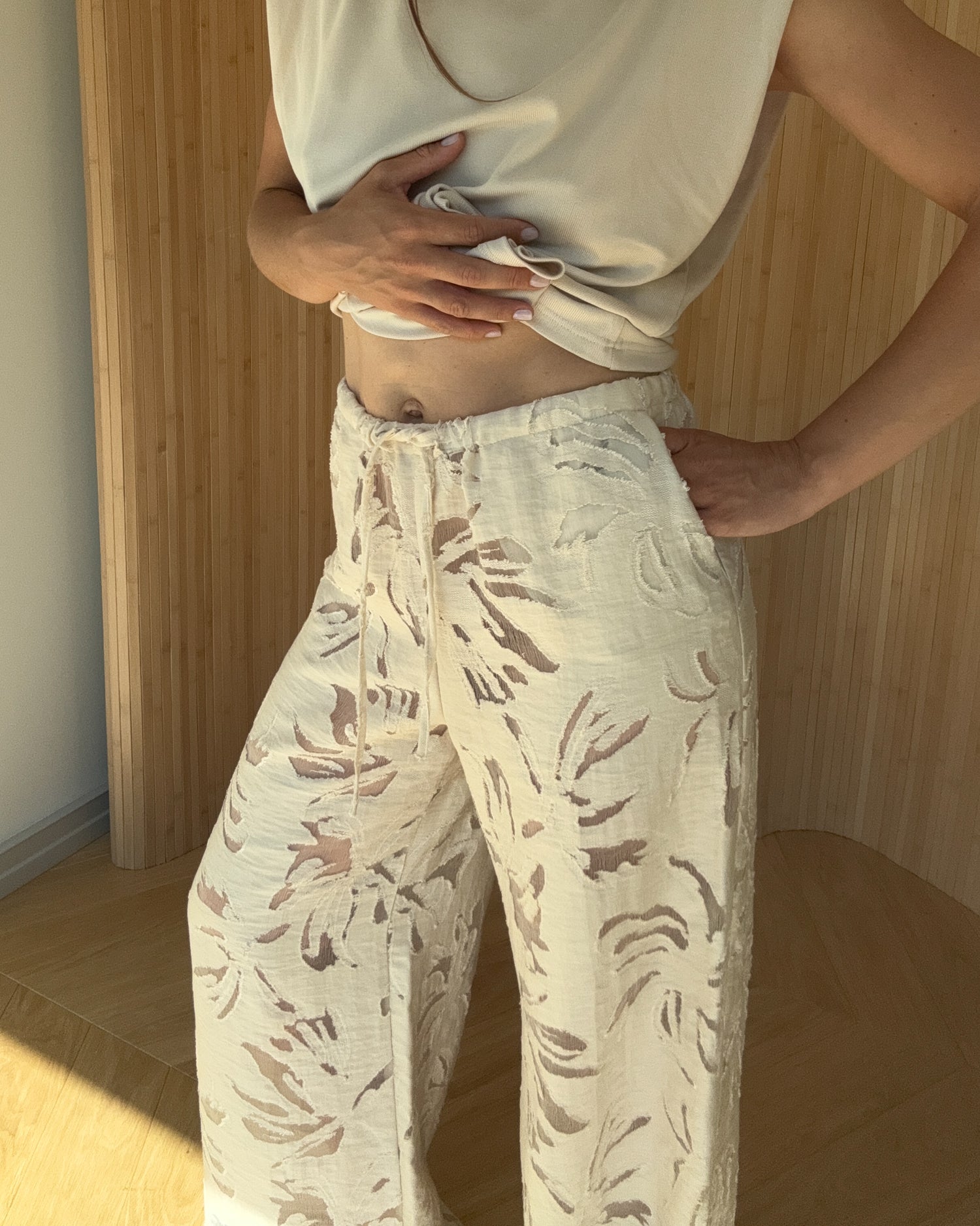 Spodnie Aura azure ecru