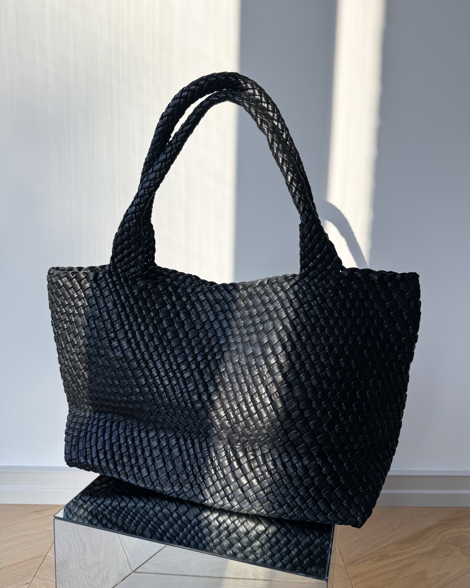 Torba Handcrafted medium plus black skóra naturalna