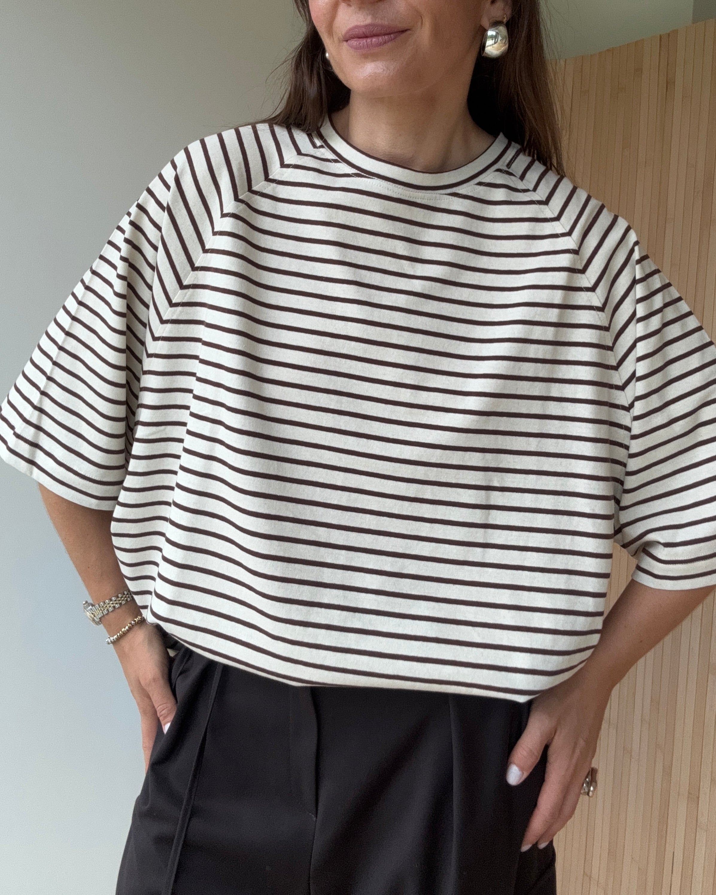 T-shirt Chillout choclate stripes bawełna