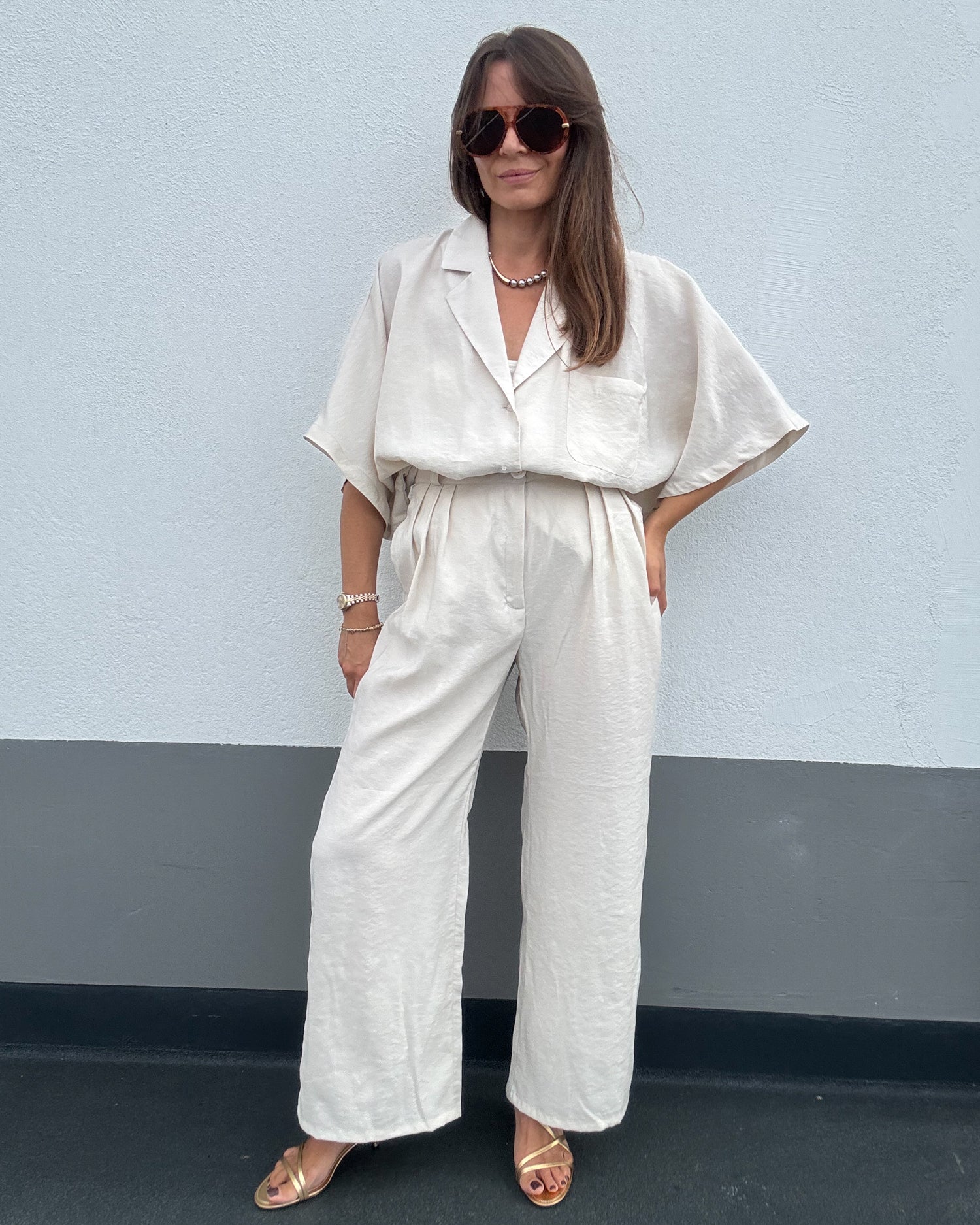 Spodnie Space modal oat milk