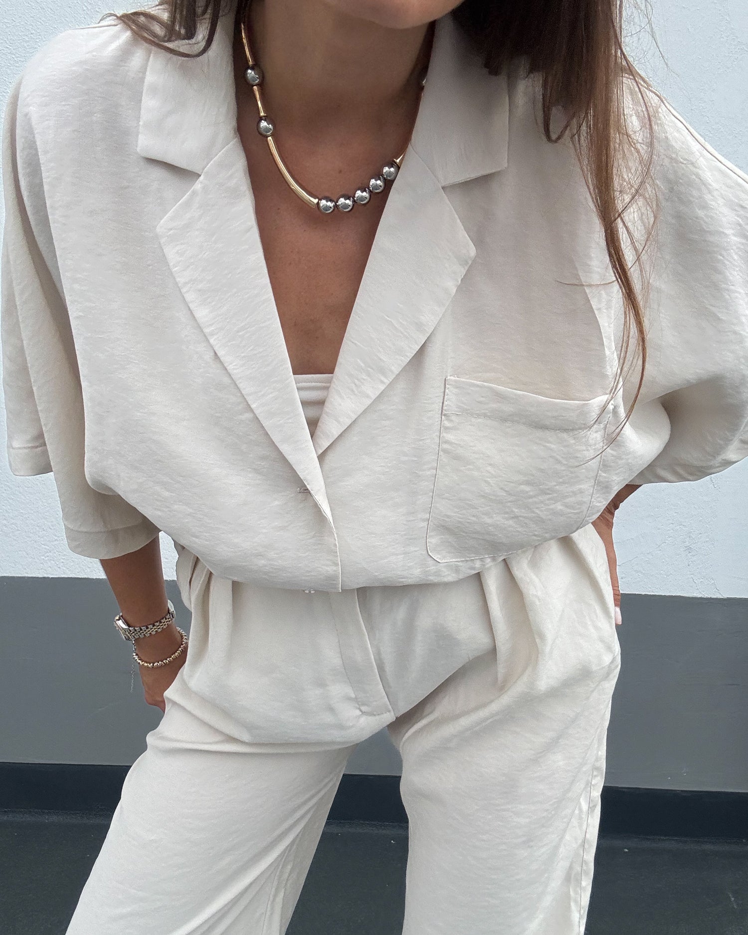 Koszula Space modal oat milk