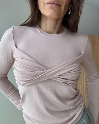 Jedwabisty longsleeve Catch me soft pink