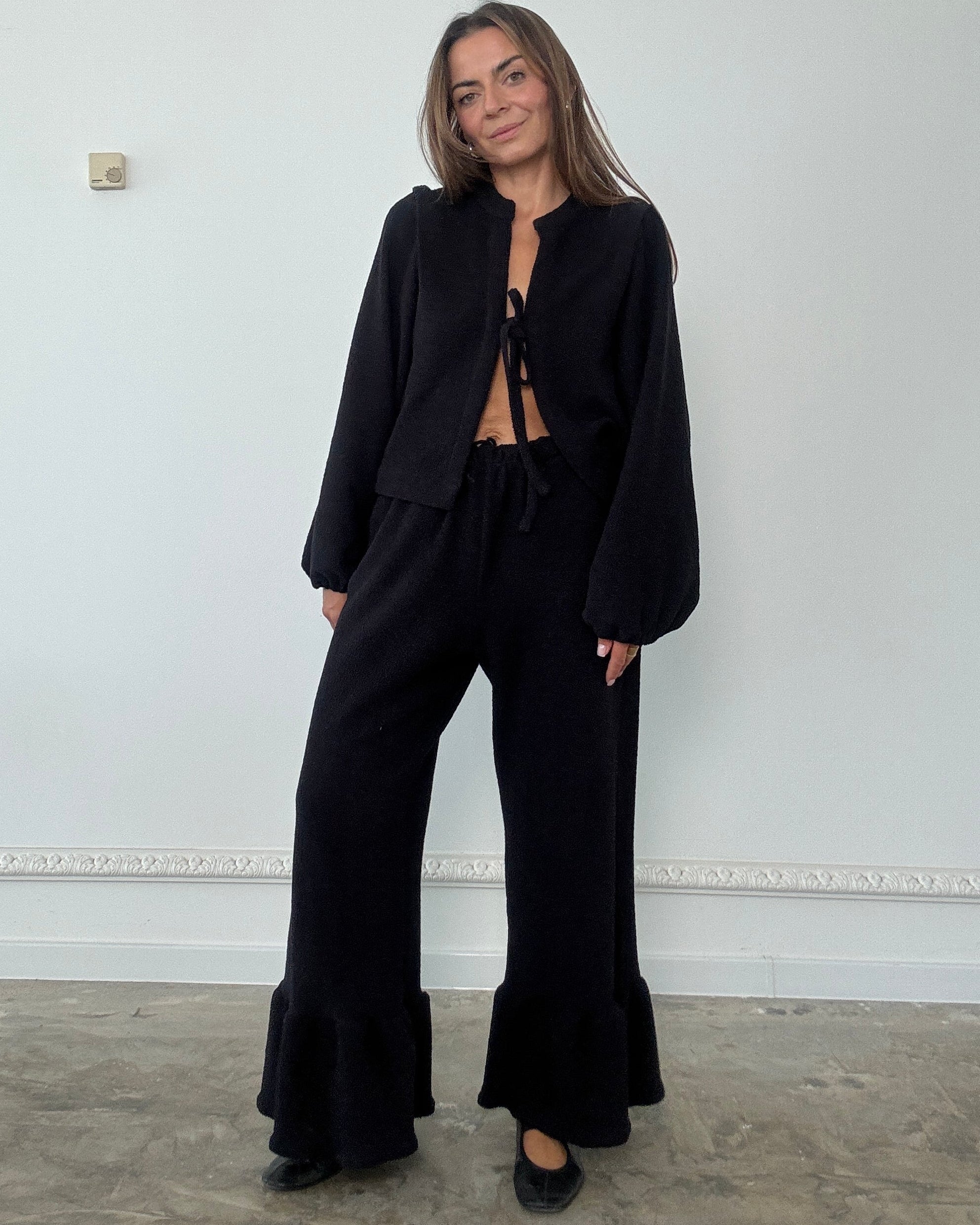 Spodnie Blush black bouclé