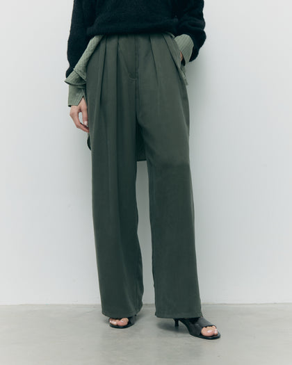 Spodnie Wonder olive tencel