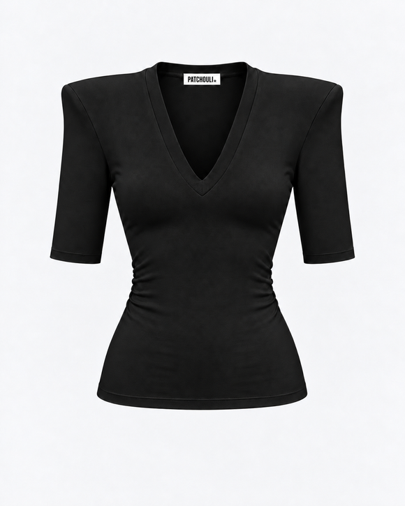 T-shirt CLOSE Black V-Neck – packshot