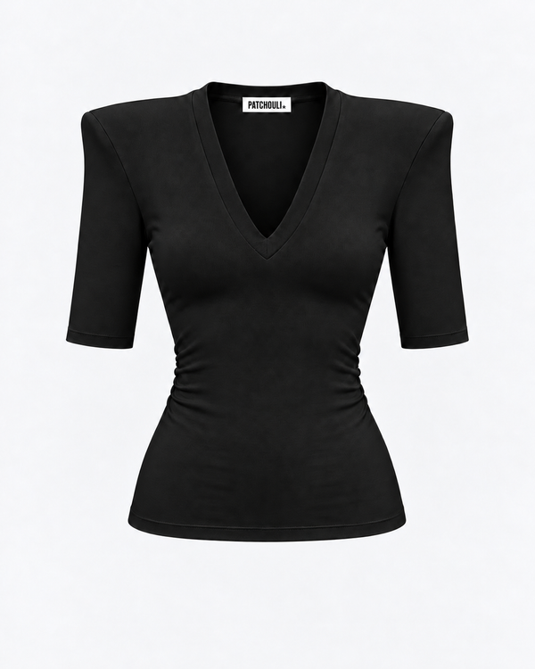 T-shirt CLOSE Black V-Neck – packshot