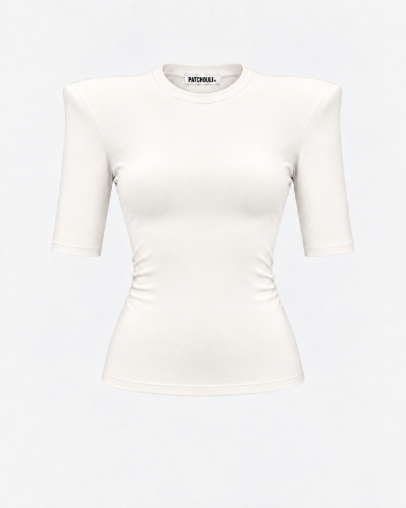 T-shirt CLOSE Crew Neck Ecru – packshot