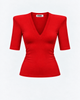 T-shirt CLOSE V-Neck Red – głęboki dekolt V, packshot