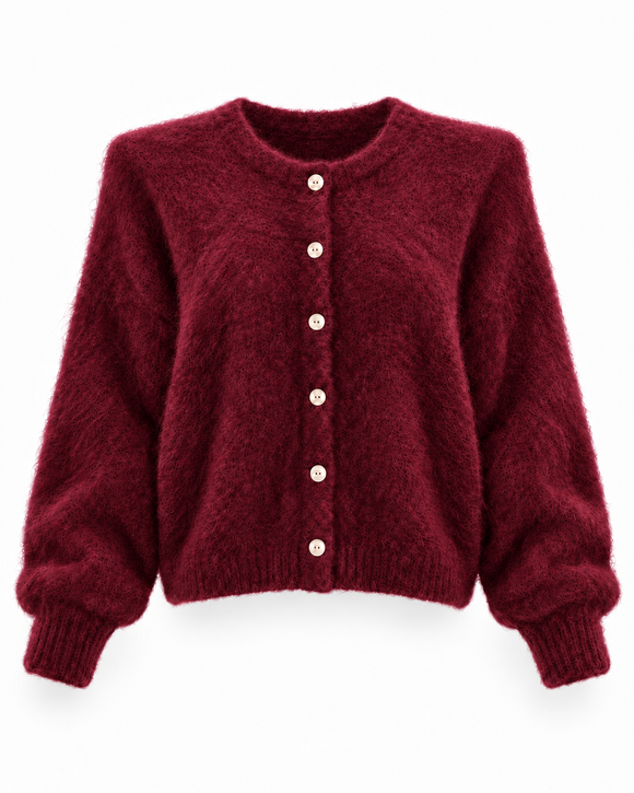 Burgundowy kardigan Kid Mohair z odpinanymi poduszkami — packshot