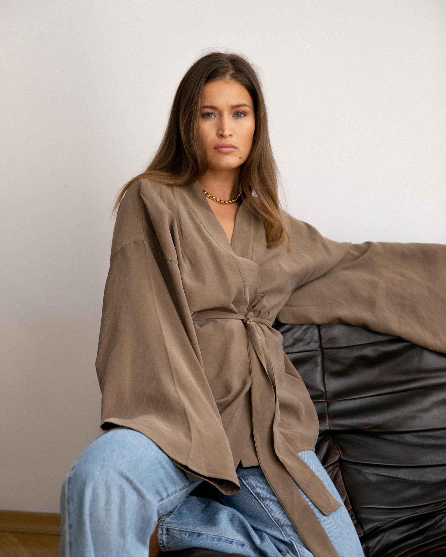 Khaki kimono Japanese