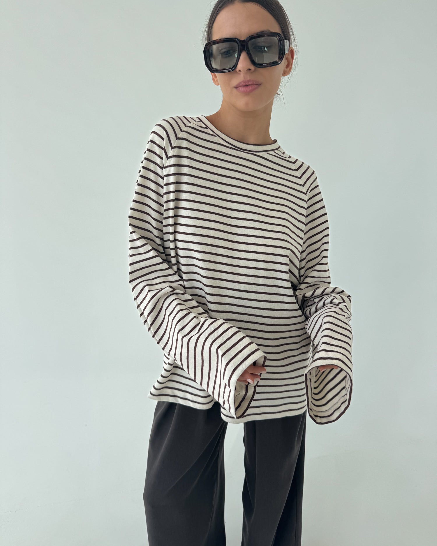Longsleeve Chillout choclate stripes bawełna