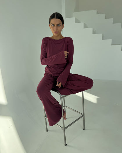Longsleeve Sense beetroot