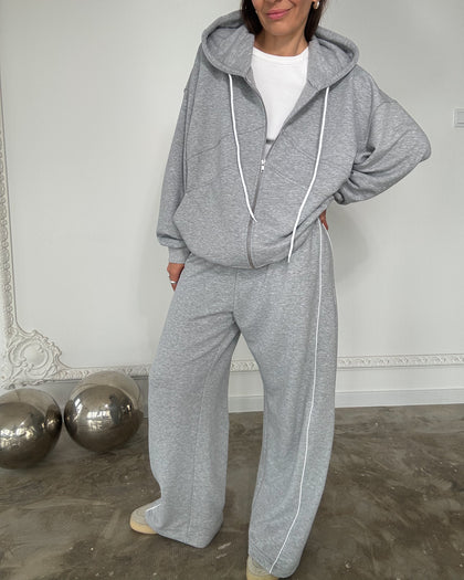Bluza Wow light grey kapturem