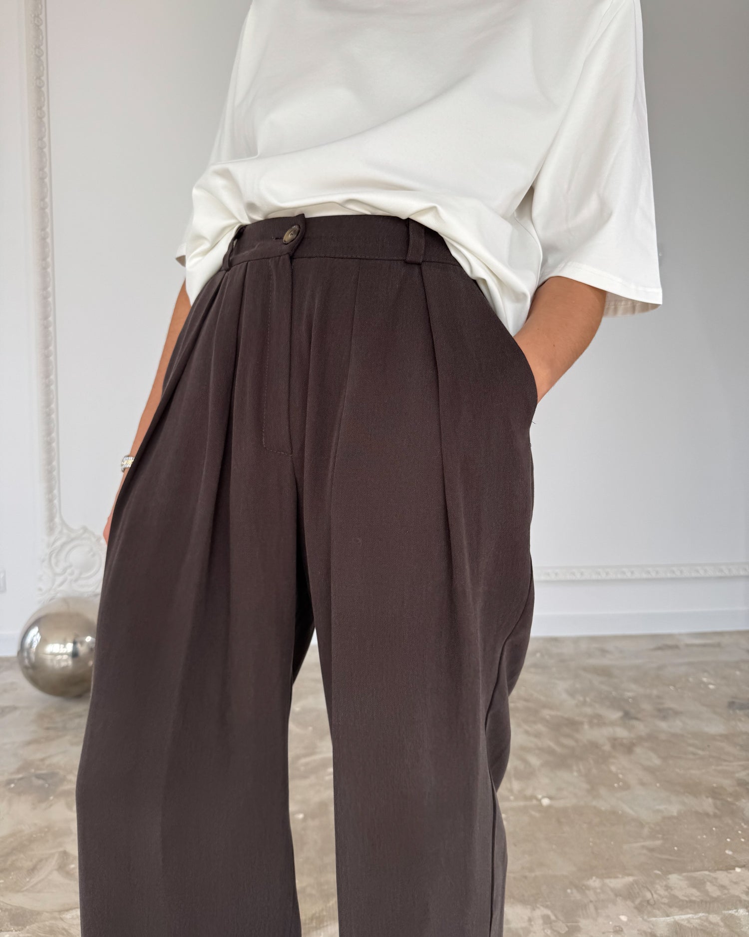 Spodnie Wonder choclate tencel