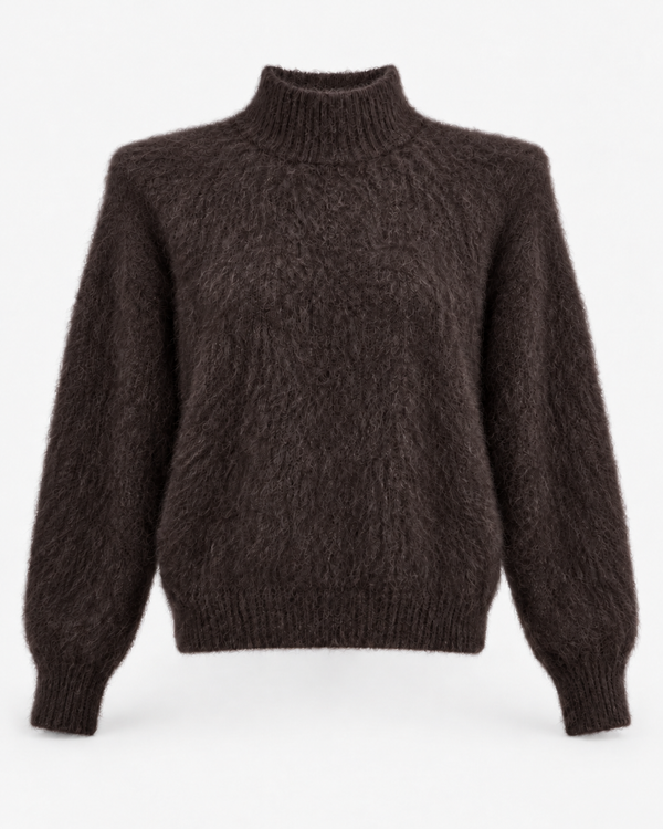 Półgolf Super Kid Mohair Chocolate z odpinanymi poduszkami