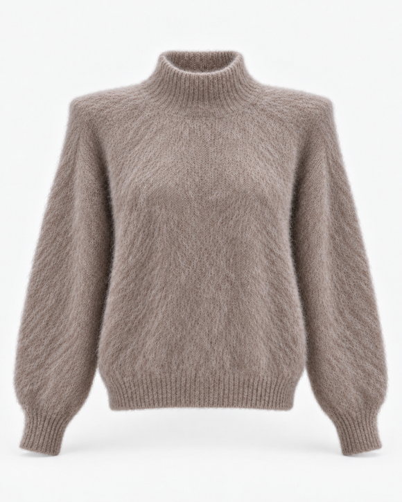 Półgolf Super Kid Mohair Taupe Grey z odpinanymi poduszkami