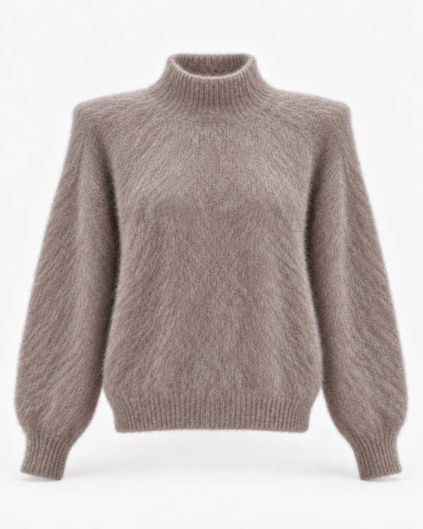 Półgolf Super Kid Mohair Taupe Grey z odpinanymi poduszkami