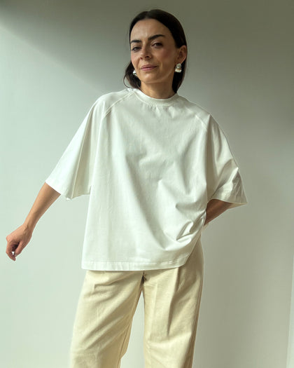 T-shirt Chillout ecru crew neck