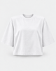 T-shirt WOW SHORT White – packshot z podkreśloną linią ramion i poduszkami