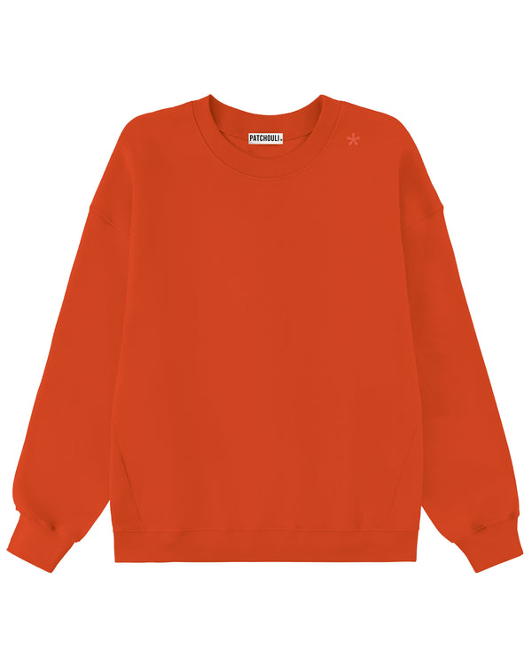 Pomarańczowa bawełniana bluza bez kaptura premium