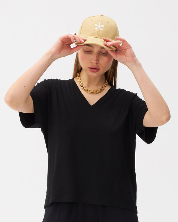 wiskozowa damska bluza w kolorze czarnym